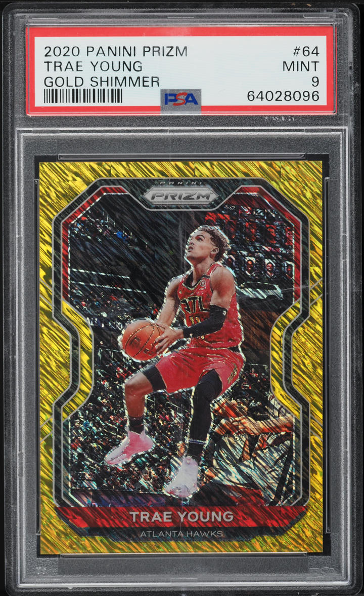 2020 Panini Prizm Gold Shimmer Trae Young /10 #64 PSA 9 MINT