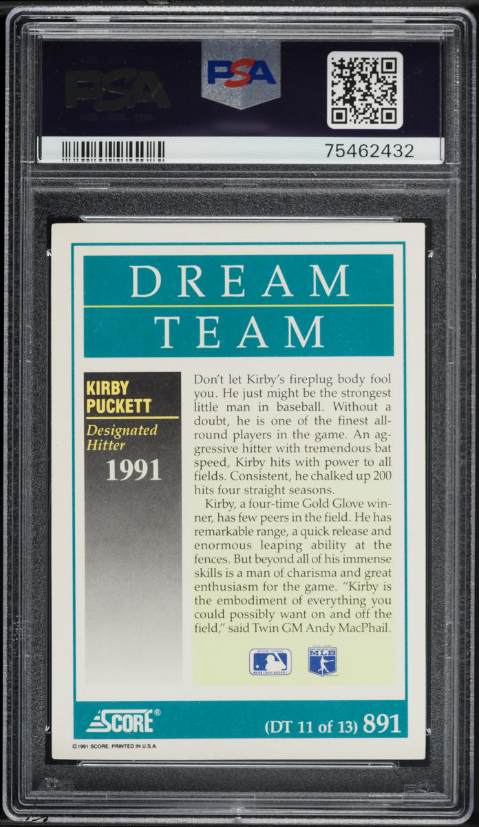 1991 Score Kirby Puckett #891 PSA 6 EXMT