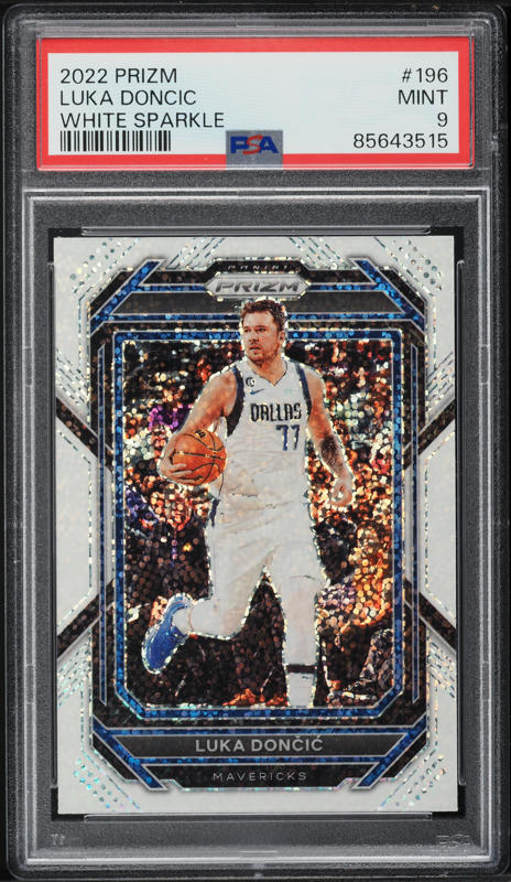 2022 Panini Prizm White Sparkle Luka Doncic #196 PSA 9 MINT on