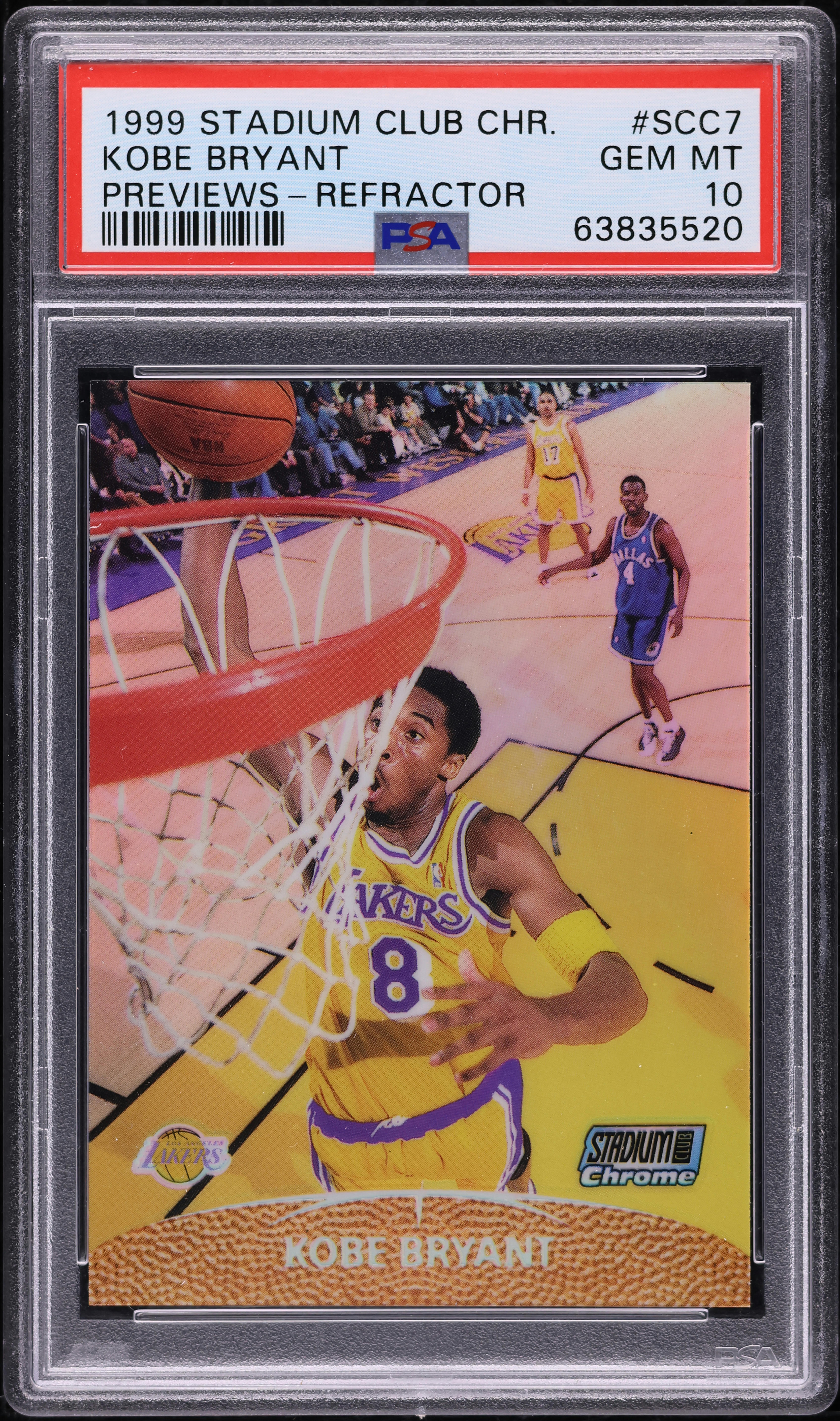 1999 Stadium Club Chrome Previews Refractor Kobe Bryant #SCC7 PSA