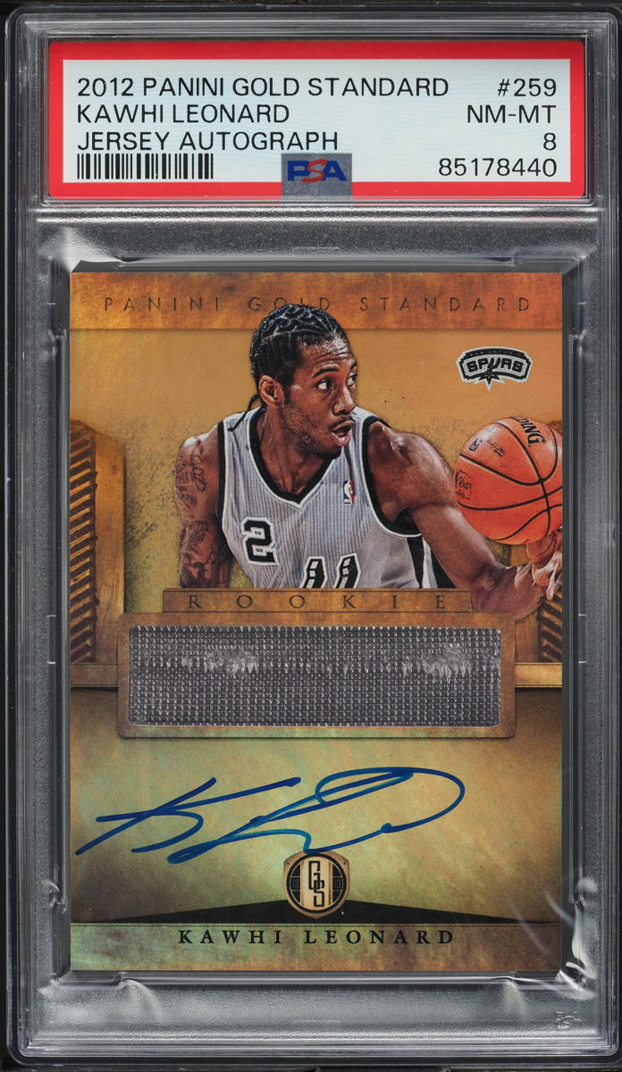 2012 Panini Gold Standard Kawhi Leonard ROOKIE PATCH AUTO #259 PSA