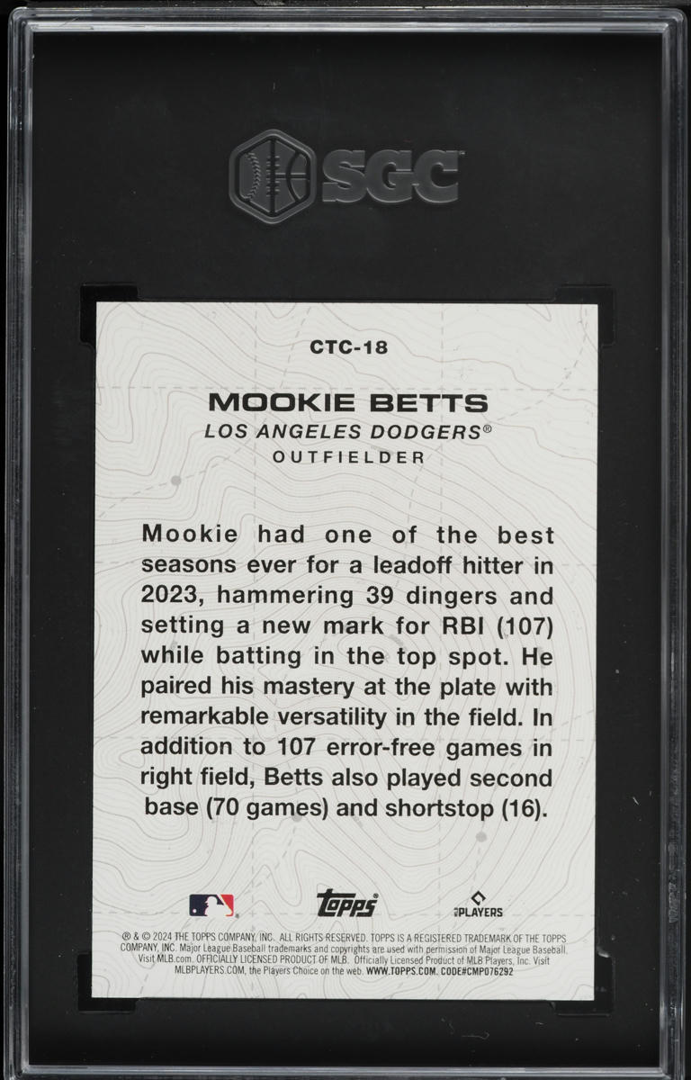 2024 Topps City To City Mookie Betts #CTC-18 SGC 9.5 MINT+