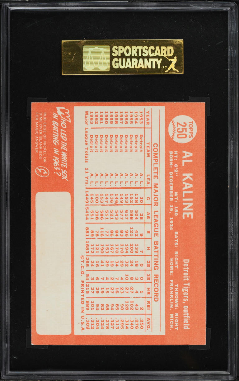 1964 Topps Al Kaline #250 SGC 7 NRMT
