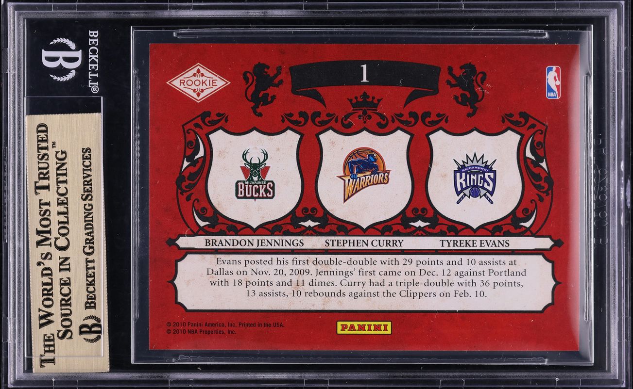 2009 Panini Crown Royale Royalty Stephen Curry Jennings Evans ROOKIE BGS 9.5 GEM