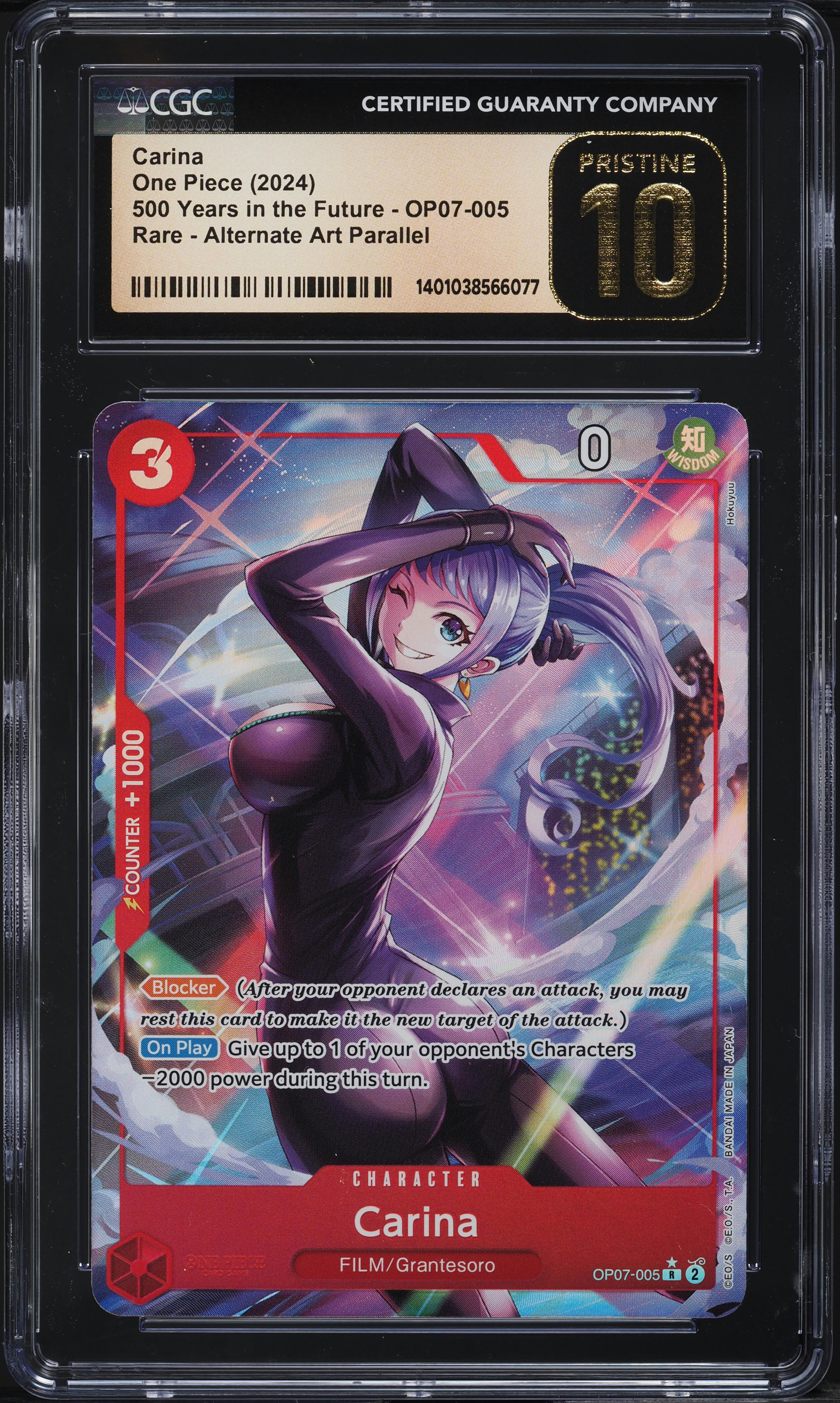 2024 One Piece 500 Years In The Future Alt Art Carina #OP07-005 CGC 10  PRISTINE on Fanatics Collect