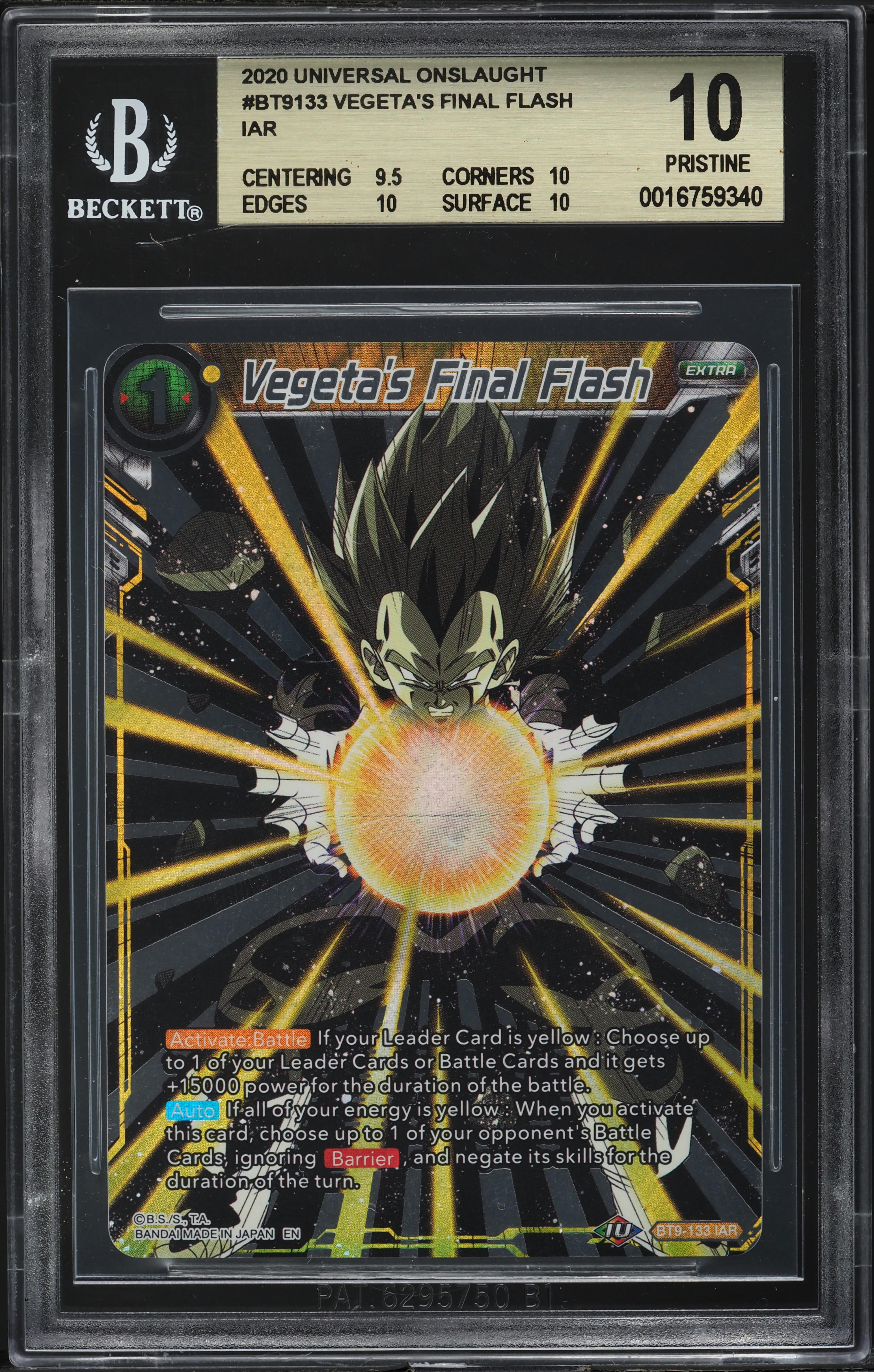 2020 Dragon Ball Super Universal Onslaught Vegeta's Final Flash BGS 10  PRISTINE on Fanatics Collect