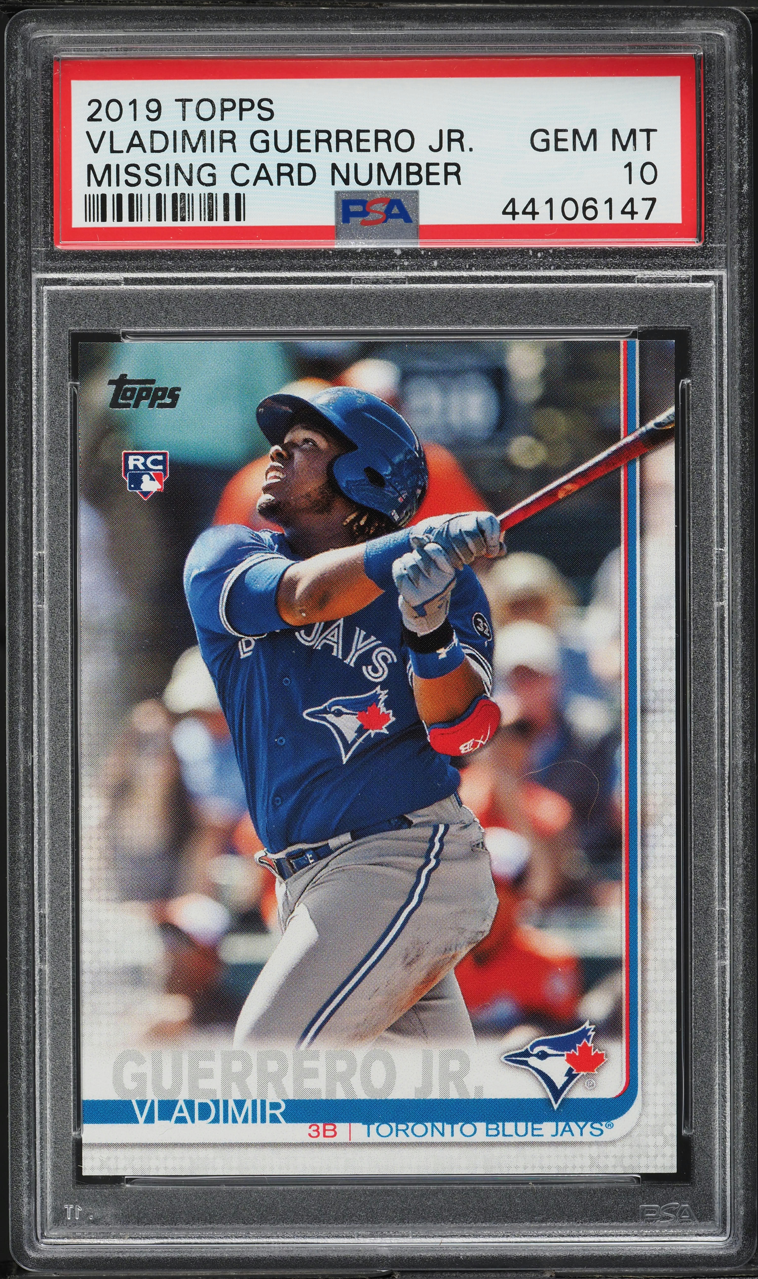 2019 Topps Missing Card Number Vladimir Guerrero Jr. ROOKIE PSA 10