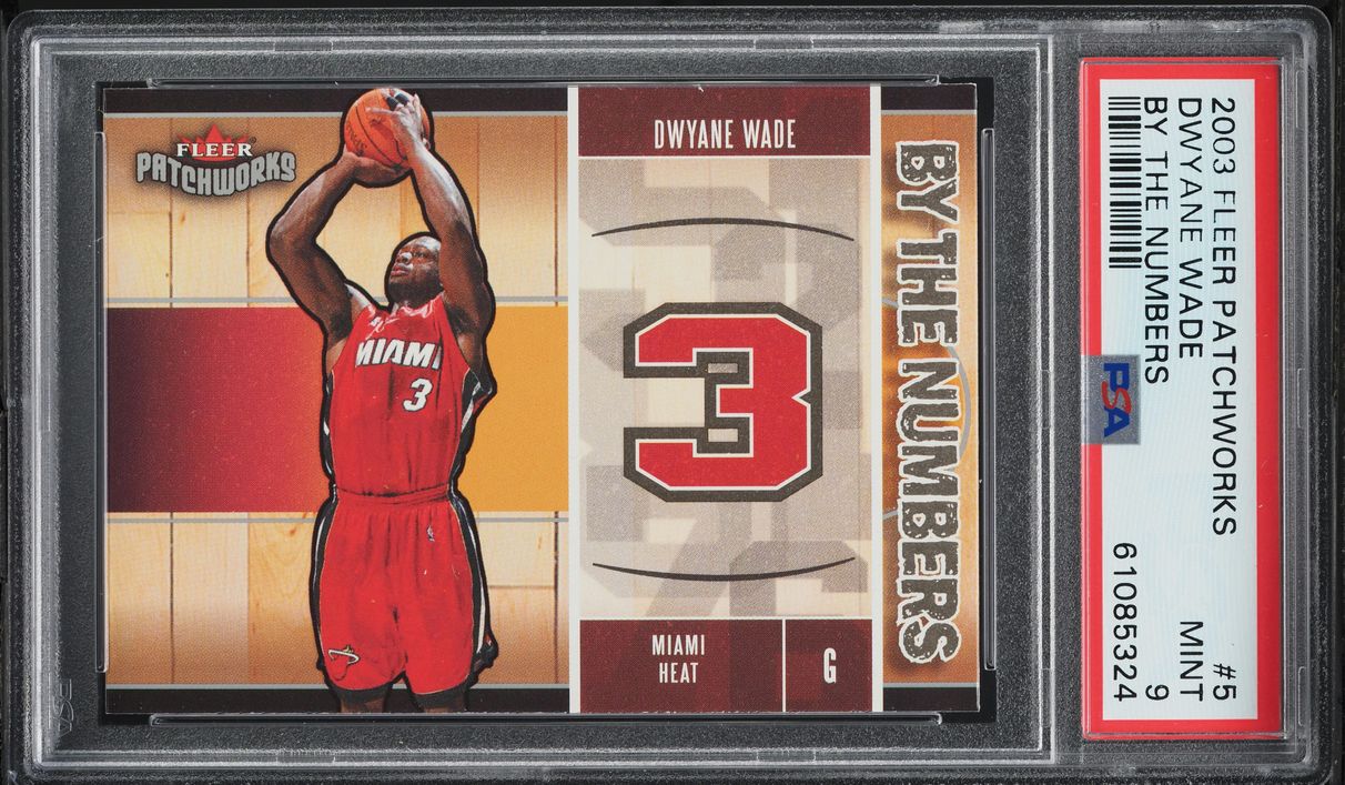 2003 Fleer Patchworks By The Numbers Dwyane Wade ROOKIE #5 PSA 9 MINT