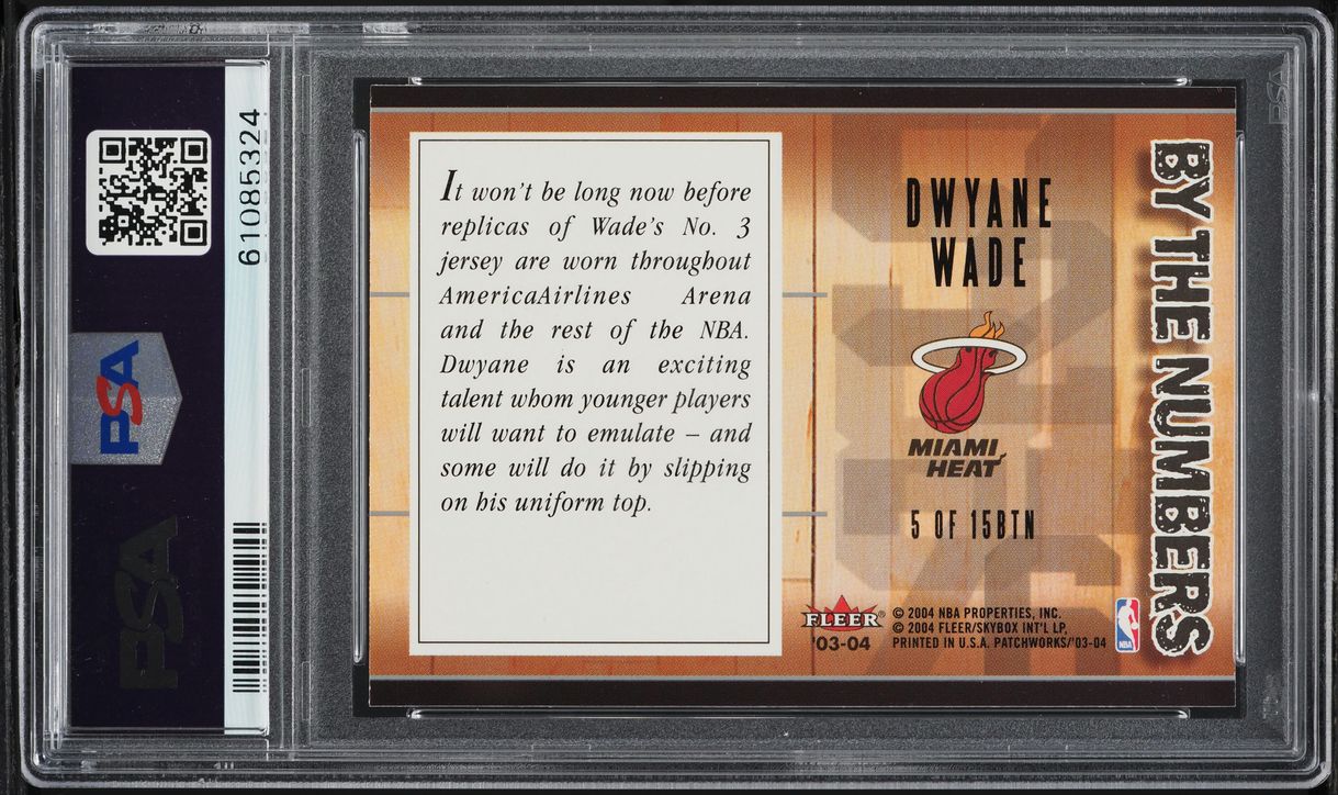 2003 Fleer Patchworks By The Numbers Dwyane Wade ROOKIE #5 PSA 9 MINT