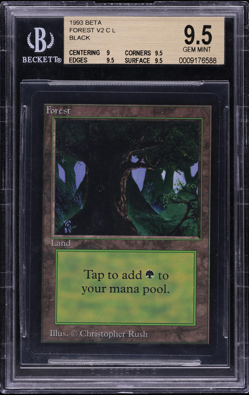 1993 Magic The Gathering MTG Beta Forest BGS 9.5 GEM MINT