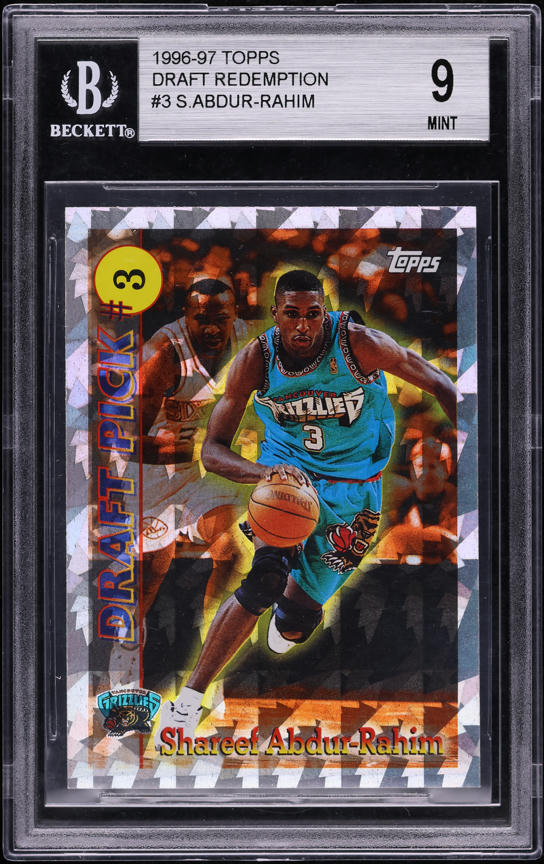 1996 Topps Draft Redemption Shareef Abdur-Rahim ROOKIE #3 BGS 9