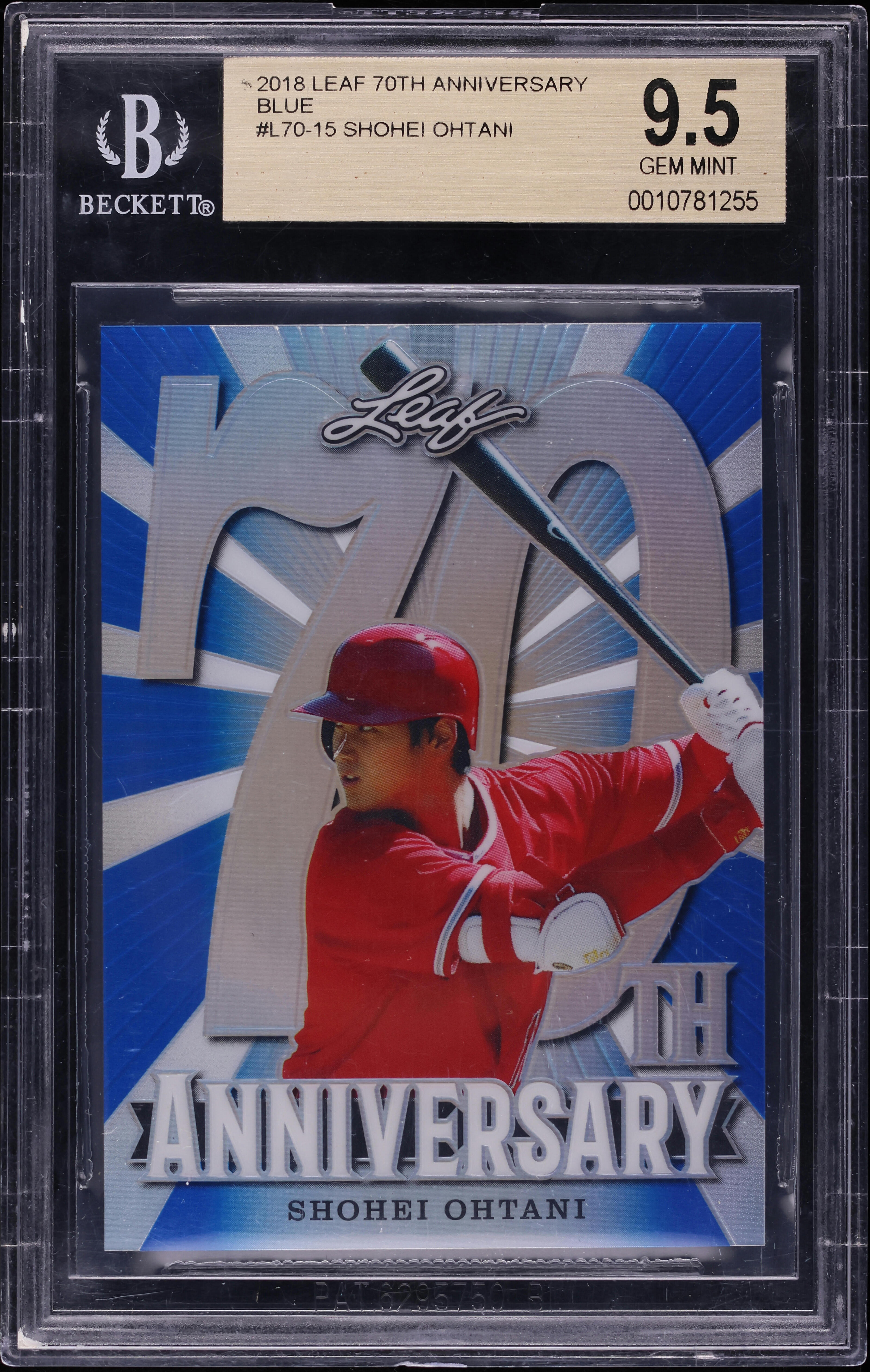 2018 Leaf 70th Anniversary Blue Shohei Ohtani ROOKIE /50 #L70-15 