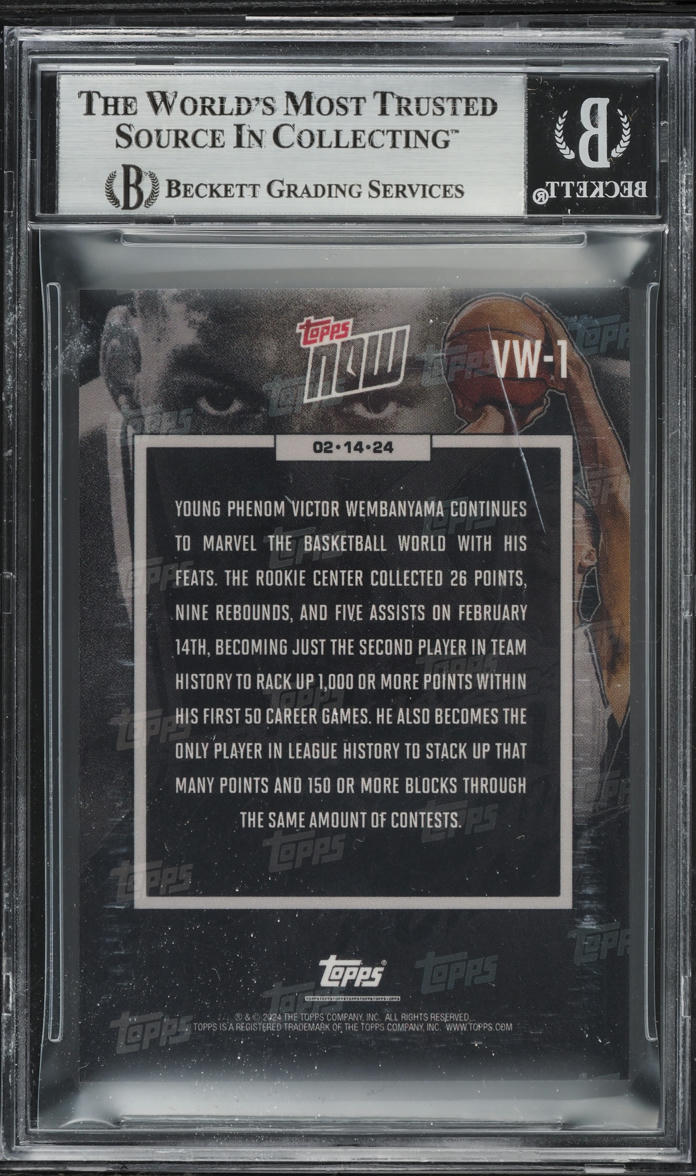 2023 Topps Now Victor Wembanyama ROOKIE #VW-1 BGS 9 MINT