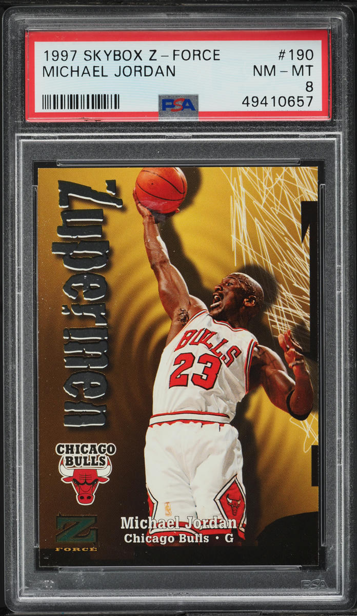 1997 Skybox Z-Force Zuperman Michael Jordan #190 PSA 8 NM-MT on