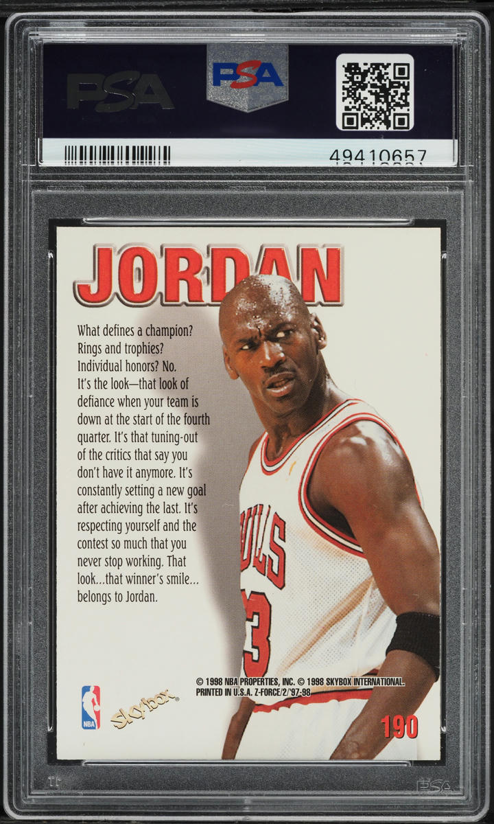 1997 Skybox Z-Force Zuperman Michael Jordan #190 PSA 8 NM-MT on