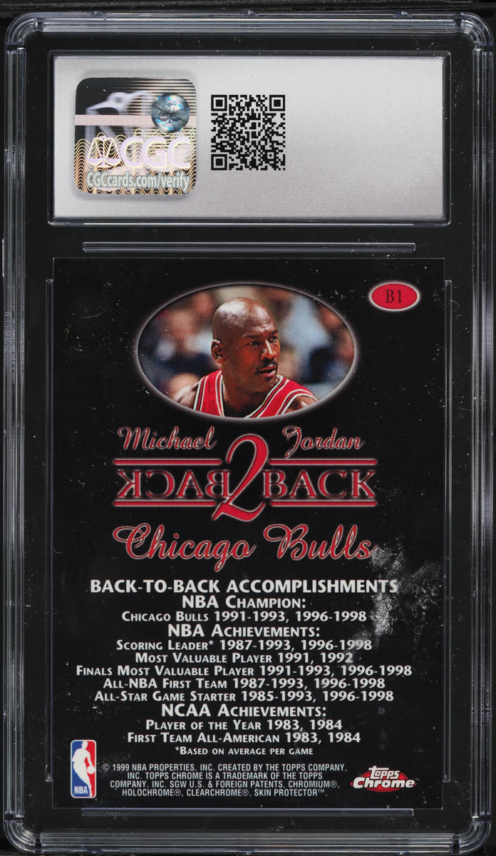 1998 Topps Chrome Back 2 Back Michael Jordan #B1 CGC 9 MINT