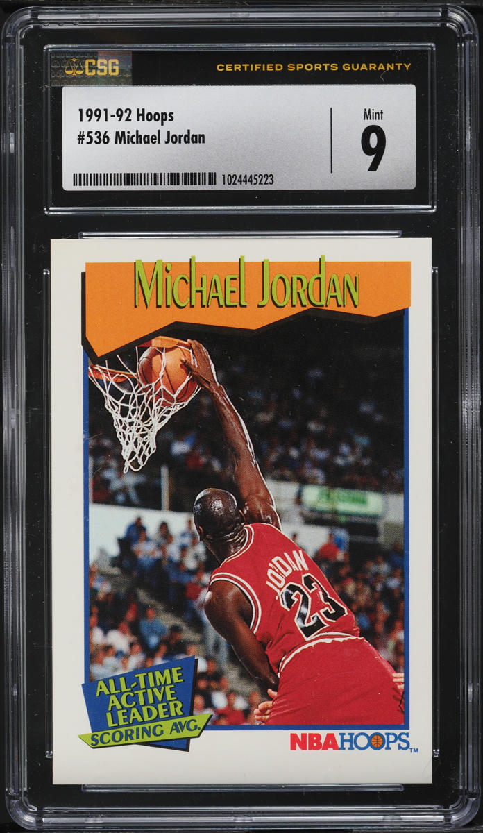 1991 Hoops Michael Jordan #536 CSG 9 MINT