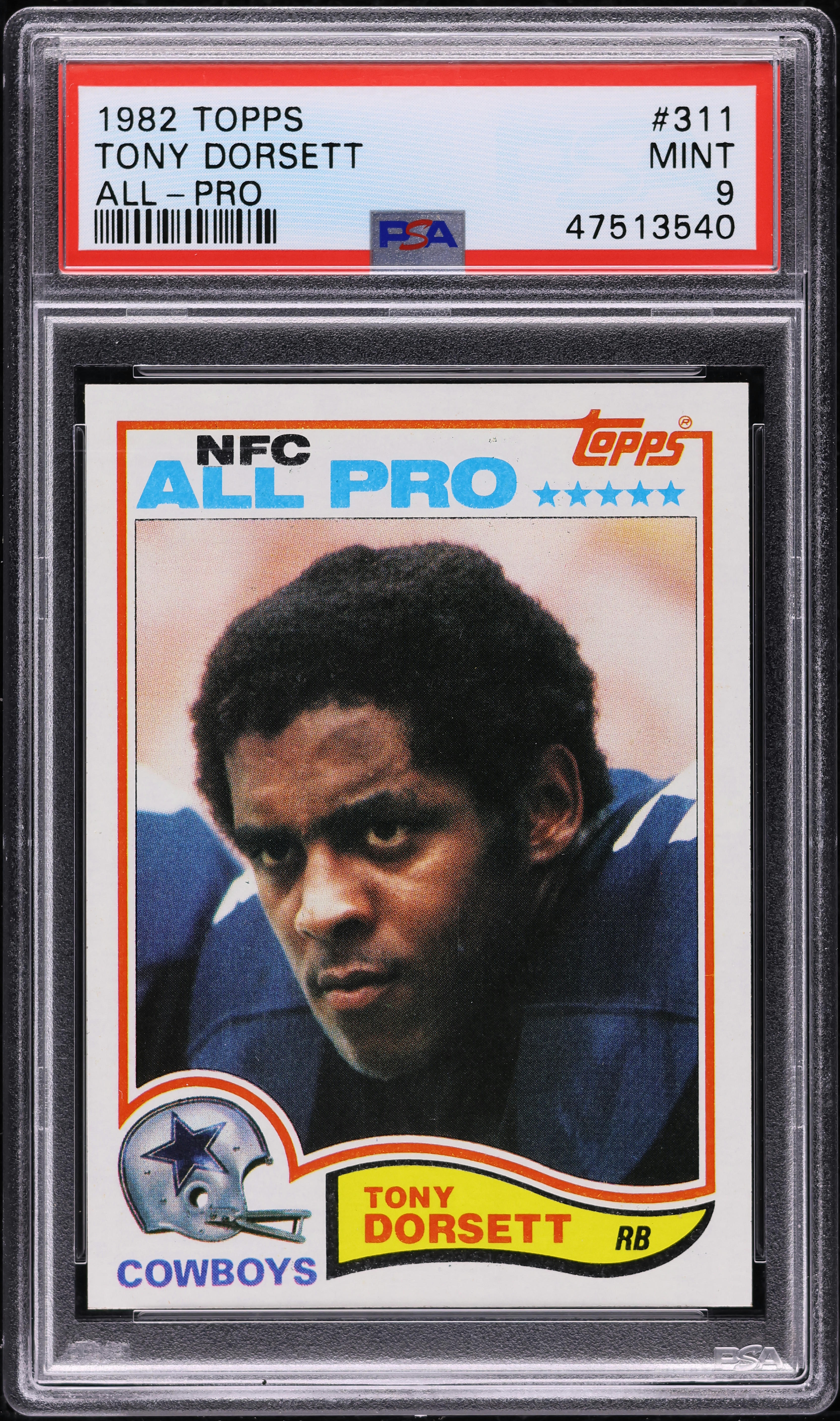 1982 Topps Football Tony Dorsett ALL-PRO #311 PSA 9 MINT on