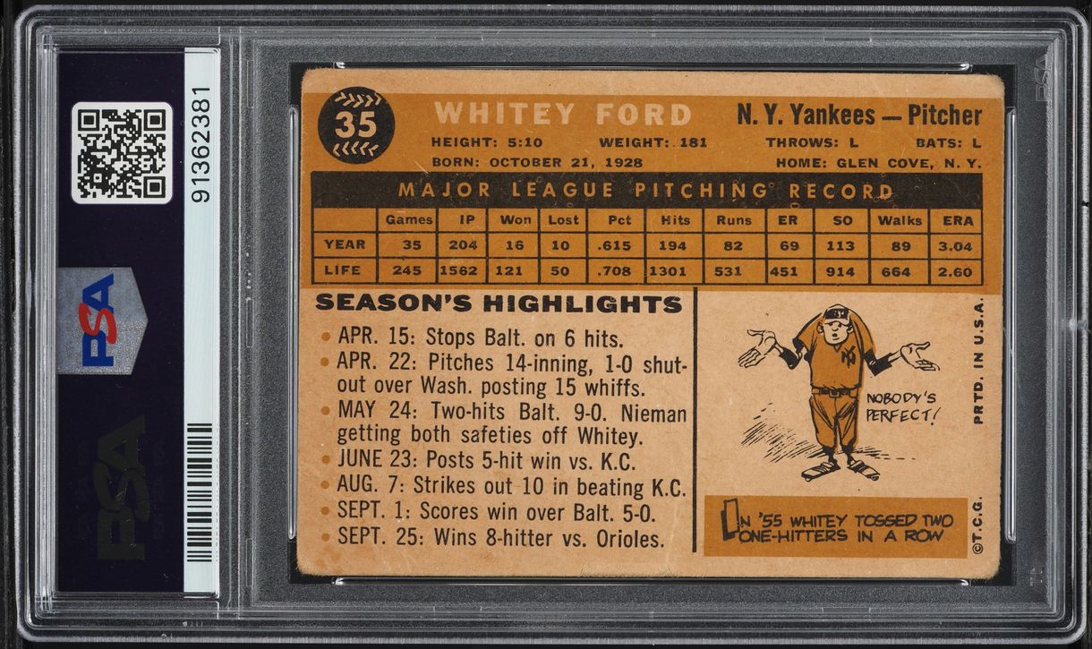 1960 Topps Whitey Ford #35 PSA 1 PR