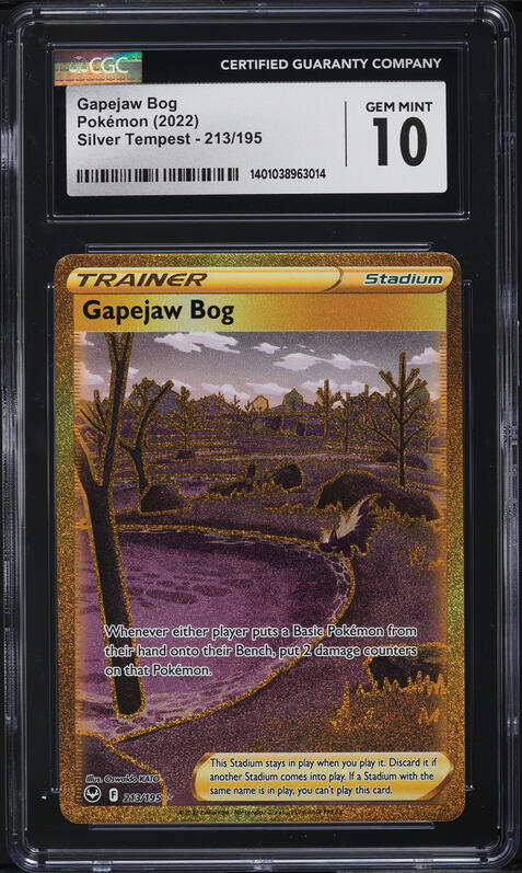 gapejaw bog pokemon card 213/195- Silver Tempest - Full Art put 2 damage counters on that Pokémon Pokemon Sword & Shield Silver