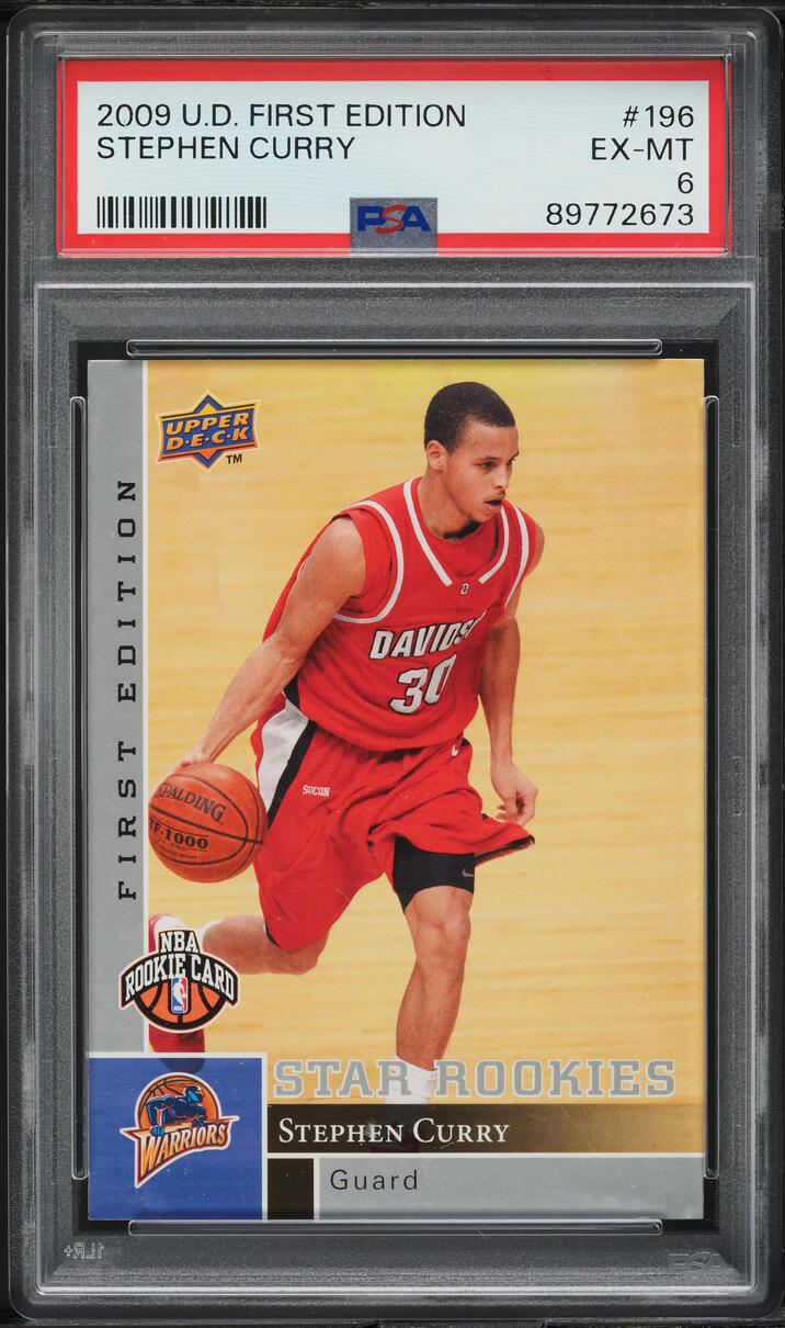 2009 Upper Deck First Edition Stephen Curry ROOKIE #196 PSA 6 EXMT