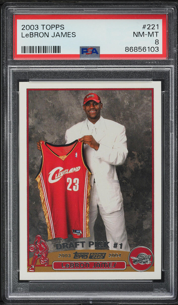 2003 Topps Basketball LeBron James ROOKIE #221 PSA 8 NM-MT