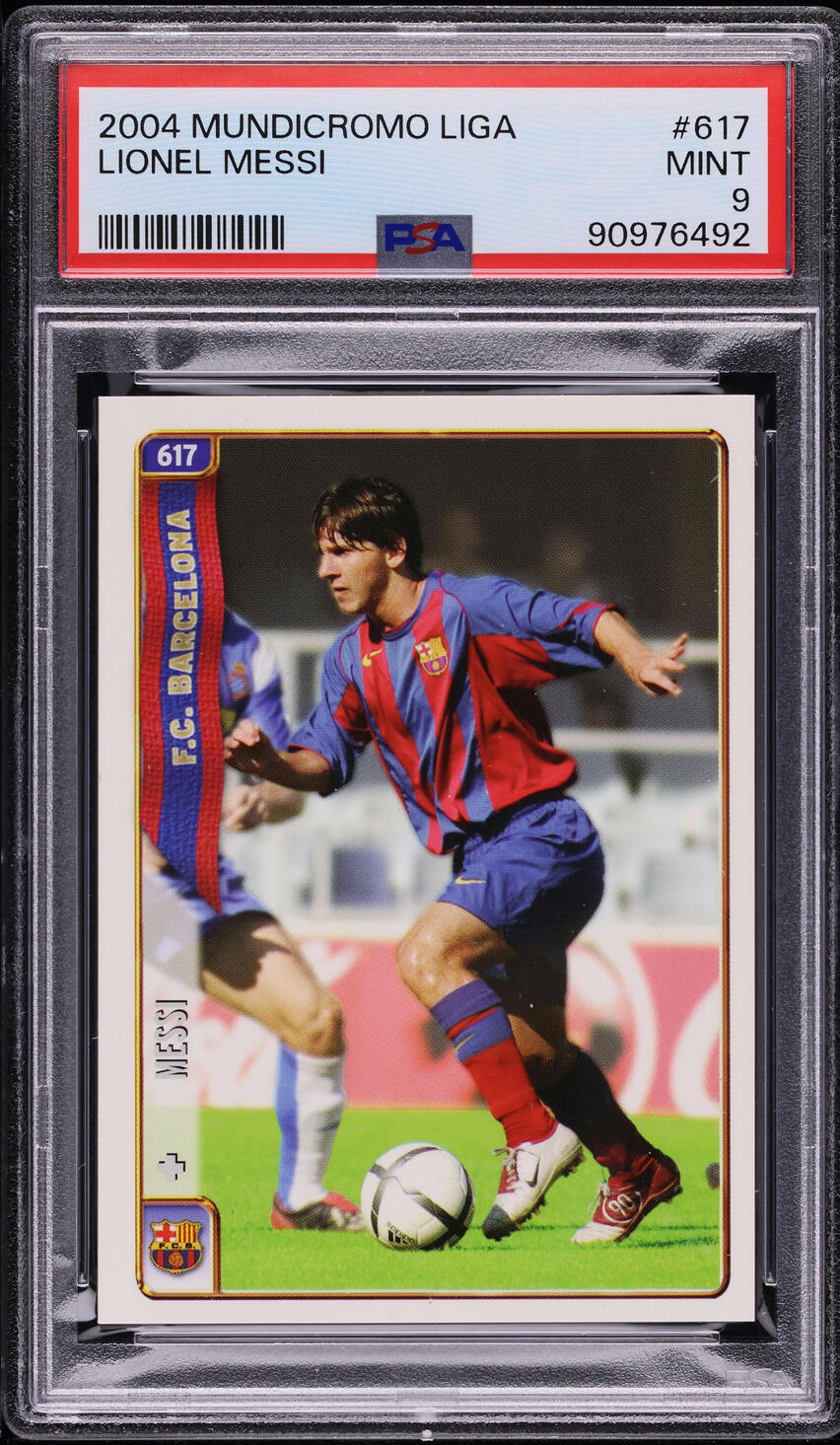 2004 Mundi Cromo Liga Lionel Messi ROOKIE #617 PSA 9 MINT