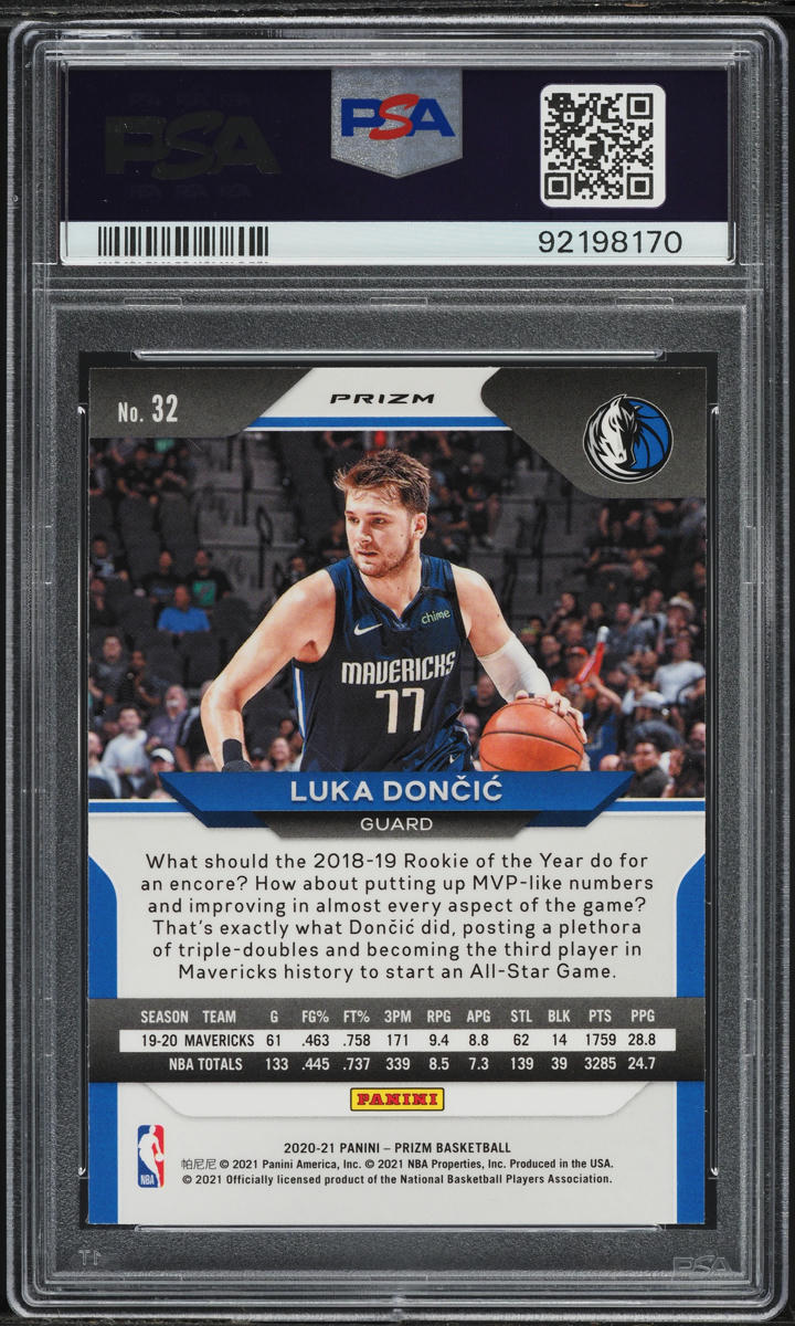 2020 Panini Prizm Silver Luka Doncic #32 PSA 9 MINT on Fanatics