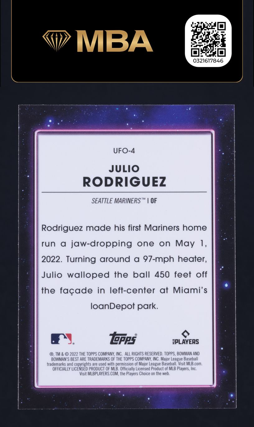 2022 Bowman's Best UFO Julio Rodriguez ROOKIE #UFO-4 MBA AUTH