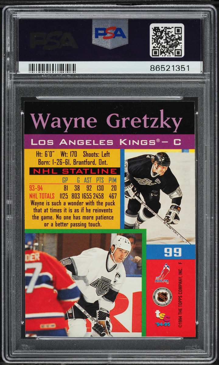 1994 Stadium Club Hockey Wayne Gretzky #99 PSA 7 NRMT