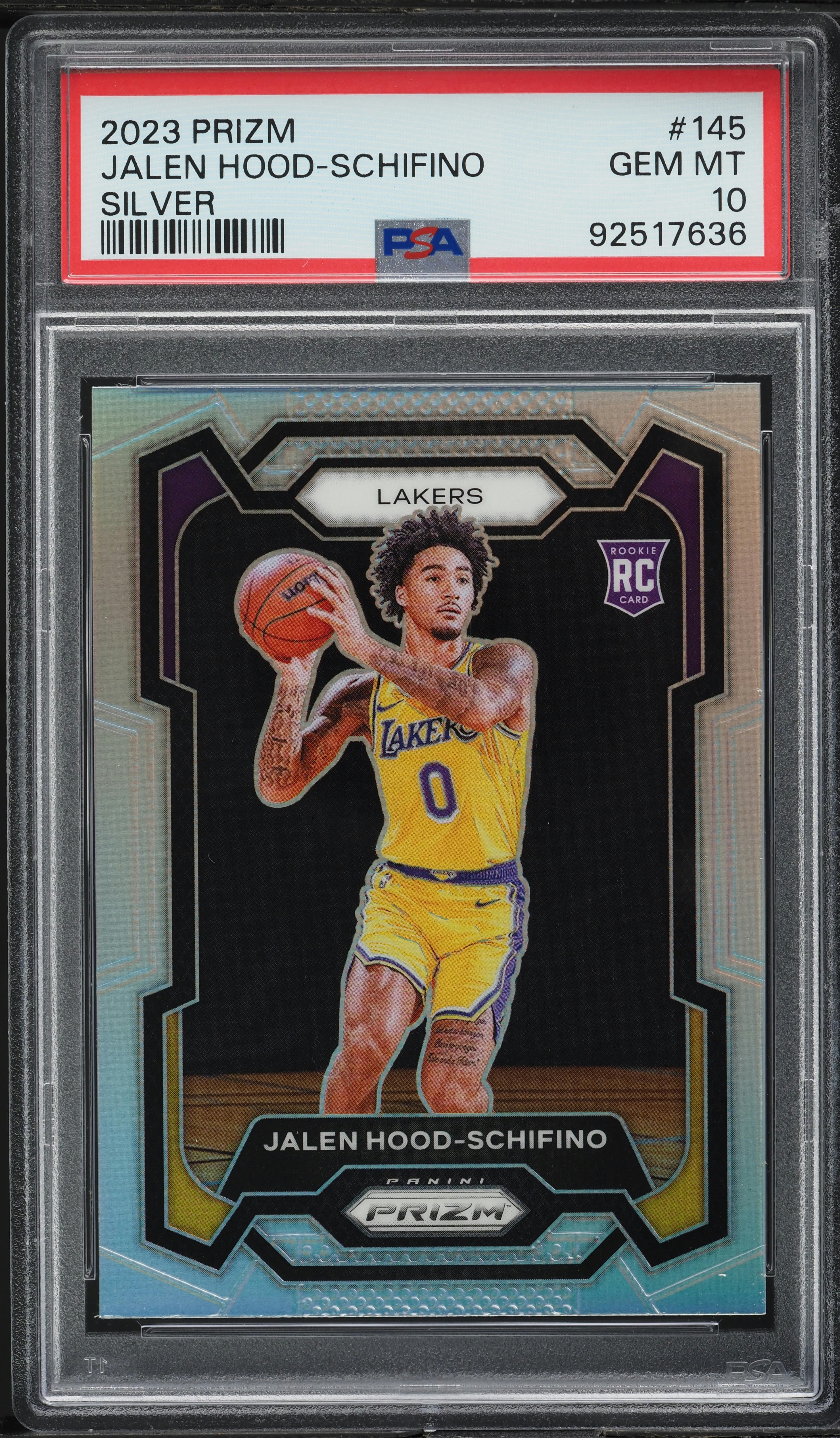 2023 Panini Prizm Silver Jalen Hood-Schifino ROOKIE #145 PSA 10