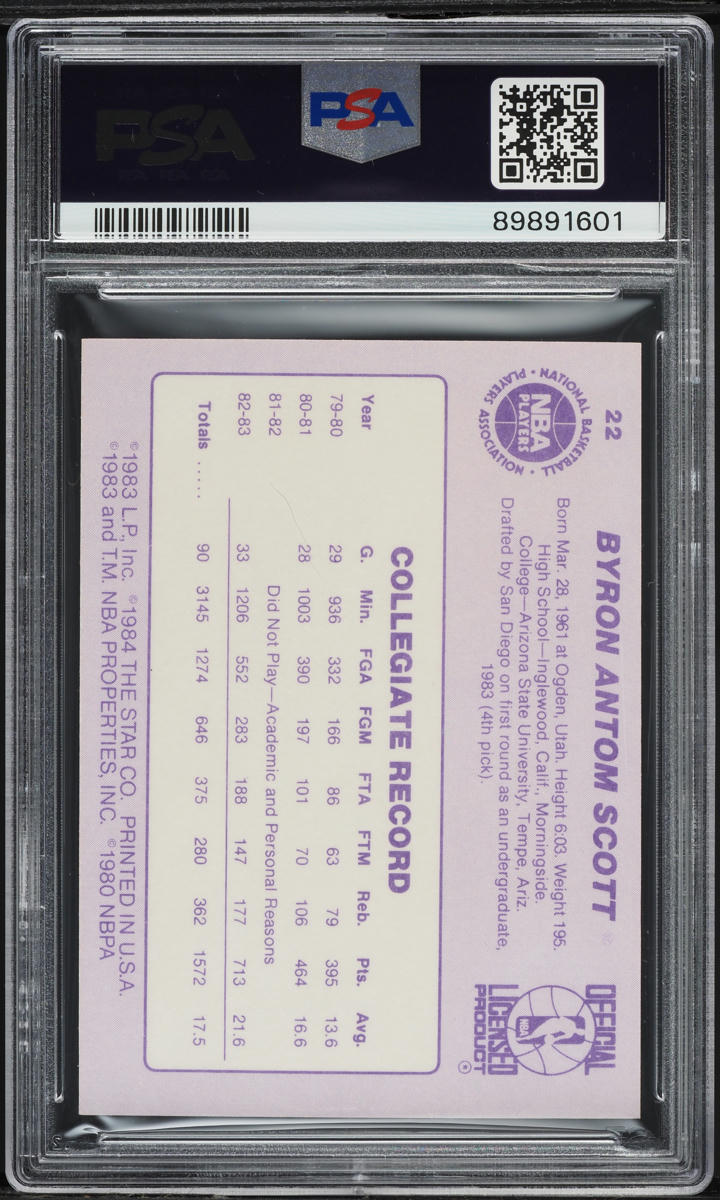 1983-84 Star Basketball Byron Scott SP ROOKIE #22 PSA 9 MINT