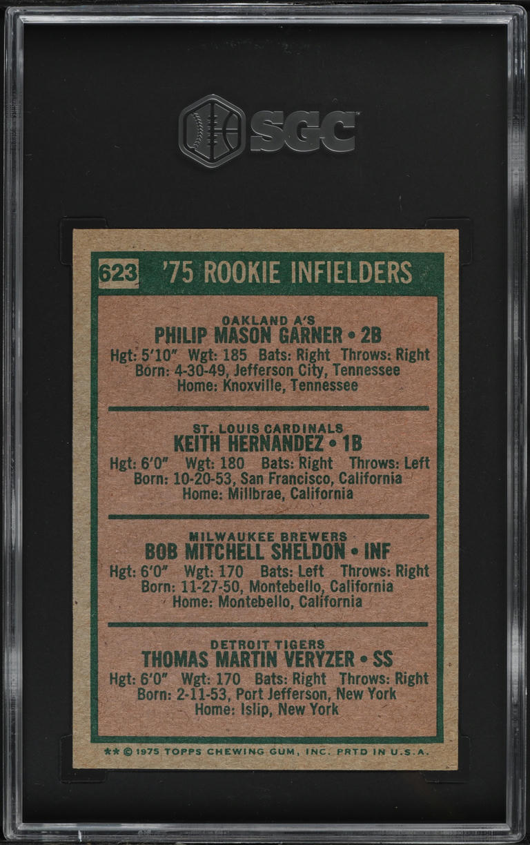 1975 Topps Keith Hernandez ROOKIE #623 SGC 8.5 NM-MT+