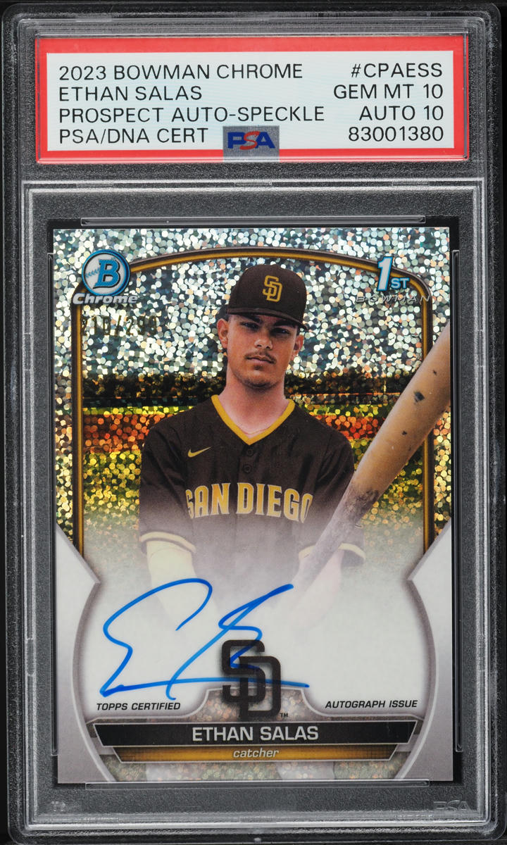 2023 Bowman Chrome Speckle Refractor Ethan Salas ROOKIE AUTO DNA