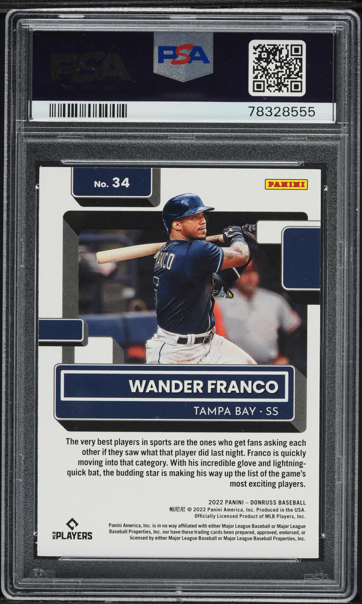 2022 Donruss Wander Franco ROOKIE #34 PSA 10 GEM MINT on Fanatics