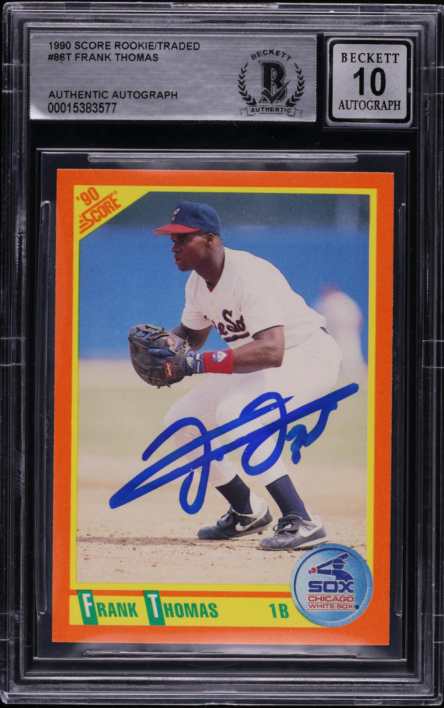 1990 Score Traded Frank Thomas ROOKIE #86T BGS AUTH