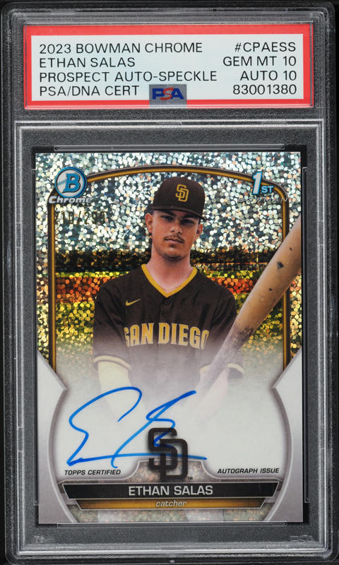 2023 Bowman Chrome Speckle Refractor Ethan Salas ROOKIE AUTO DNA