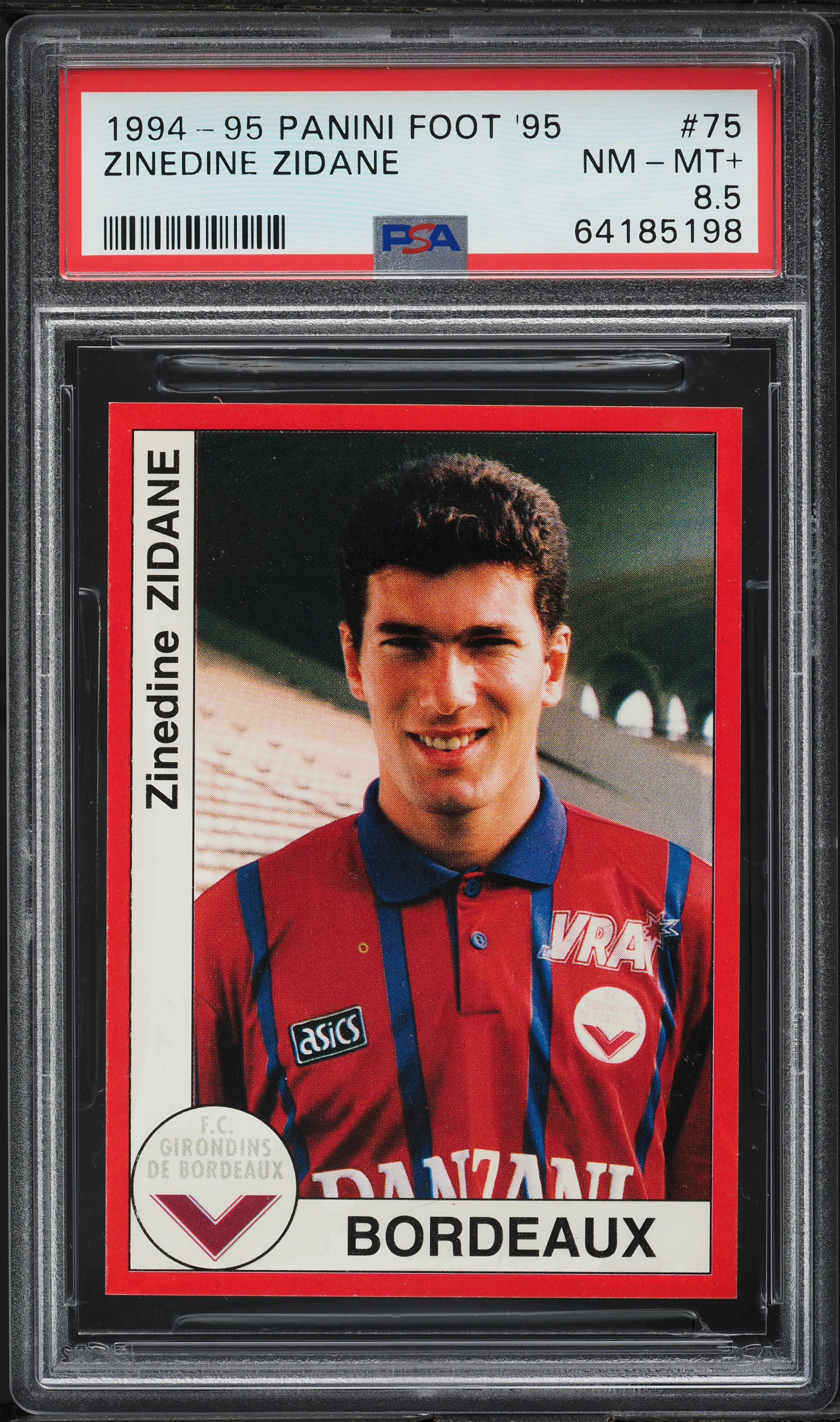1994 Panini Foot '95 Zinedine Zidane #75 PSA 8.5 NM-MT+ on