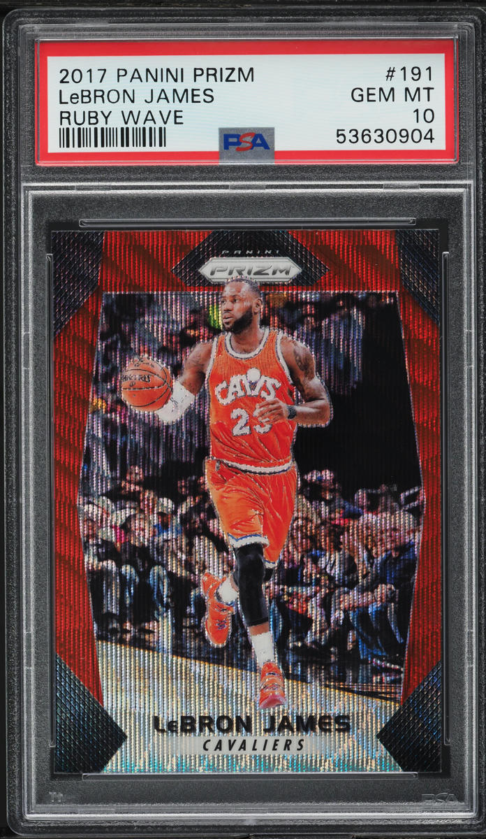 2017 Panini Prizm Ruby Wave LeBron James #191 PSA 10 GEM MINT on
