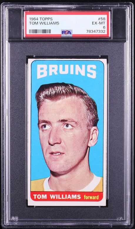 1964 Topps Hockey Tom Williams #58 PSA 6 EXMT