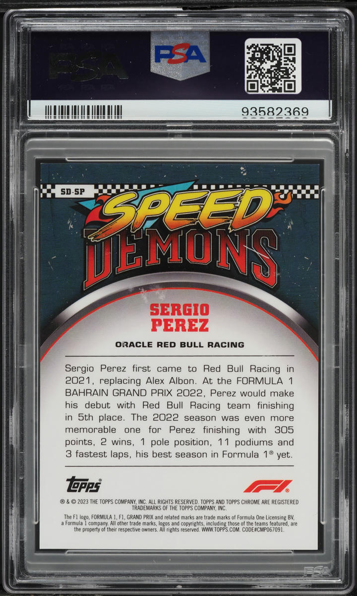 2023 Topps Chrome Formula 1 Speed Demons Gold Wave Sergio Perez