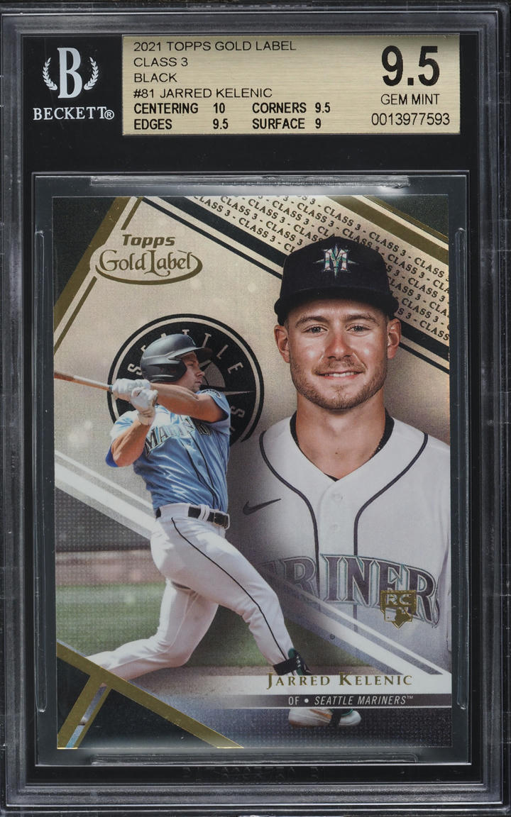 2021 Topps Gold Label Class 3 Black Jarred Kelenic ROOKIE #81 BGS