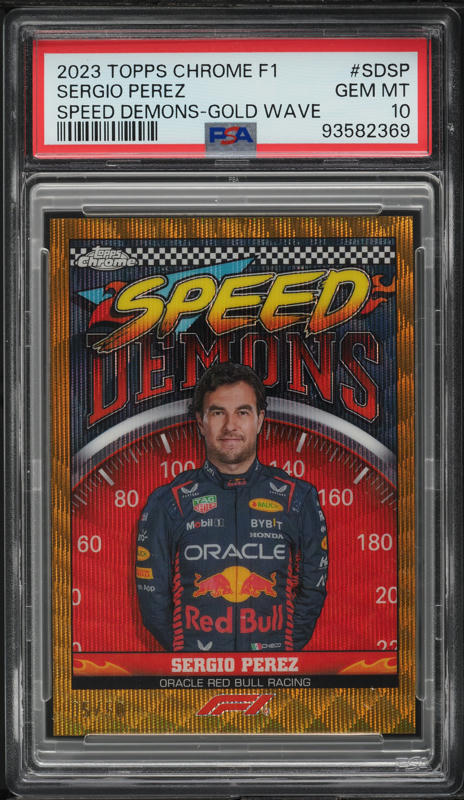 2023 Topps Chrome Formula 1 Speed Demons Gold Wave Sergio Perez