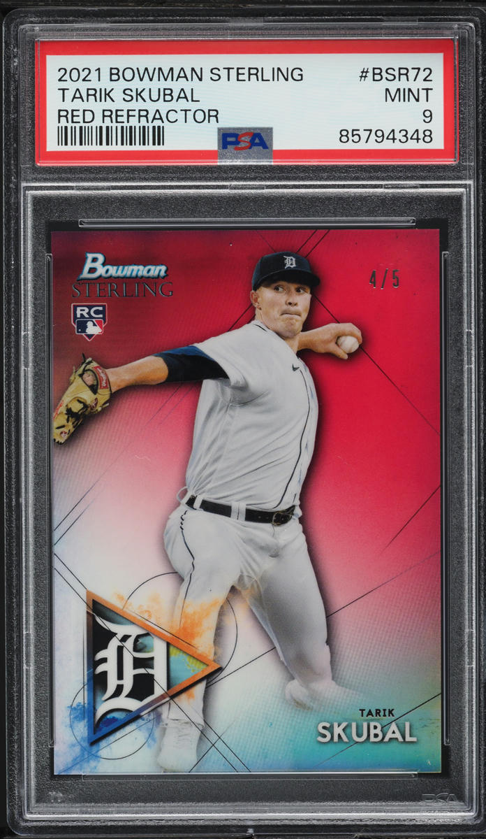 2021 Bowman Sterling Red Refractor Tarik Skubal ROOKIE /5 #BSR-72 PSA 9 MINT