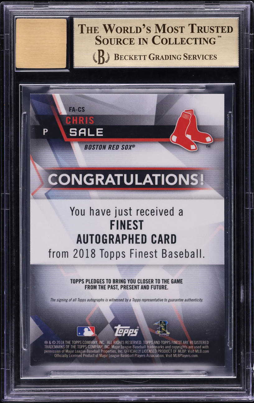 2018 Finest Orange Wave Refractor Chris Sale AUTO /25 #FA-CS BGS 10 PRISTINE on Fanatics Collect 2018 Finest Orange Wave Refractor Chris Sale AUTO /25 #FA-CS BGS 10 PRISTINE on Fanatics Collect