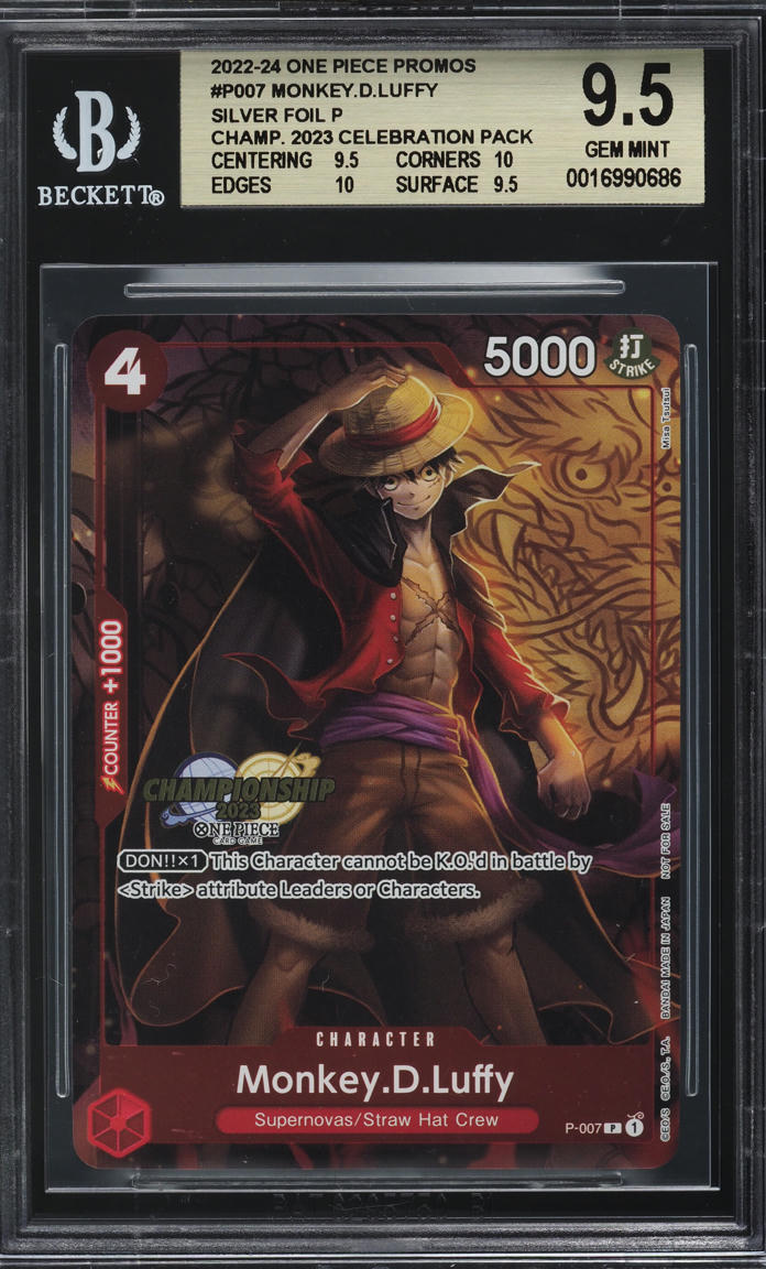 PSA9 PROMOS LUFFY CHAMPIONSHIP SET ルフィ 2022 One Piece Championship Promo Silver Foil Monkey D. Luffy #P
