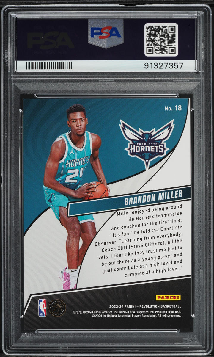 2023 Panini Revolution Brandon Miller ROOKIE #18 PSA 9 MINT