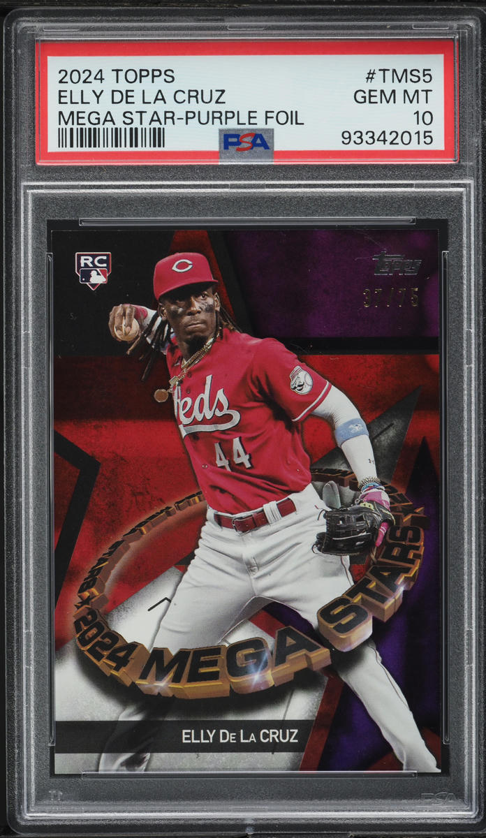 2024 Topps Mega Star Purple Foil Elly De La Cruz ROOKIE /75 #TMS-5 PSA 10 GEM