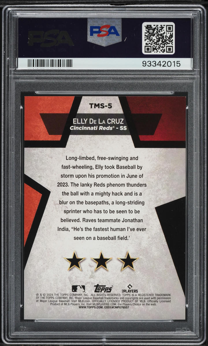 2024 Topps Mega Star Purple Foil Elly De La Cruz ROOKIE /75 #TMS-5 PSA 10 GEM