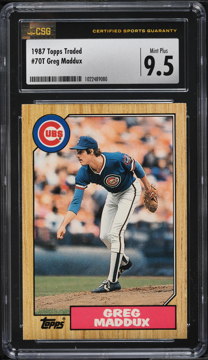 1987 Topps Traded Greg Maddux ROOKIE #70T CSG 9.5 MINT+